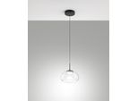 Brena - Lampada A Sospensione Singola Trasparente Di Fabas Luce - Led 10W Dimmerabile - Lampada Da Soffitto - Diametro 22Cm