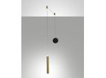 Lampada A Sospensione Decentrata Prado Ottone - Fabas Luce - Led 6,5W Dimmerabile - Montaggio Con Decentramento