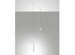 Lampada A Sospensione Decentrata Prado Bianco Opaco - Fabas Luce - Led 6,5W Dimmerabile - Montaggio Con Decentramento
