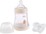 Chicco Perfect 5 Biberon Anti-Abbandono 150 Ml, Flusso Lento 0 Mesi + Con Tettarella In Morbido Silicone E Ciuccio In Silicone 0-2 Mesi Incluso All'interno
