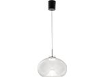 Brena - Lampada A Sospensione Singola Trasparente Di Fabas Luce - Led 14W Dimmerabile - Lampada Da Soffitto - Diametro 33Cm