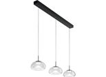 Brena - Lampadario A Sospensione 3 Luci Fabas Luce - Led 30W Dimmerabile - Trasparente Design Lineare