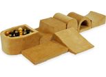 Il Più Grande Parco Giochi In Schiuma Con Pool Micro Velvet Soft Caramel + 100 Palline: Beige, Oro Antico, Oro, Nero