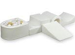 Parco Giochi In Schiuma Con Ponte A Boucle Bianco 100 Palline: Bianco, Madreperla, Beige