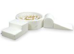 Parco Giochi In Schiuma Con Piscina 90X30 Boucle White 200 Palline: Bianco, Madreperla, Beige
