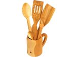 Utensili Da Cucina In Legno Di Ciliegio In Tazza Con Manico | Set Di Utensili Da Cucina | Utensili Da Cucina In Legno | Set Da Cucina Ecologico