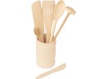 Utensili Da Cucina In Legno Di Faggio In Tazza | Accessori Da Cucina Ecologici In Legno | Set Di Utensili Da Cucina | Cucchiai In Legno Naturale