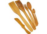 Utensili Da Cucina In Legno Di Ciliegio | Set Di Accessori Da Cucina In Legno | Utensili Da Cucina In Legno Ecologico | Legno Di Ciliegio