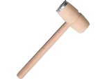 Mazza Da Carne Con 1 Attacco In Metallo 29Cm | Mazza Da Cucina Per Schiacciare La Carne | Mazza In Legno Con Punta In Metallo