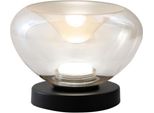 Brena - Lampada Da Tavolo Cognac Fabas Luce - Led 11W Dimmerabile Touch - Vetro Borosilicato Cognac Concavo