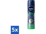 Nivea Men - Deodorante Spray - Sensazione Di Freschezza - 150 Ml - Confezione Risparmio - 5 Pezzi