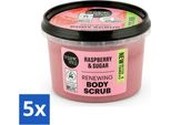 Organic Shop - Scrub Corpo Allo Zucchero Di Lampone Biologico - Rinfrescante Ed Esfoliante - 250 Ml - Confezione Risparmio - 5 Pezzi