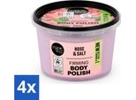 Organic Shop - Scrub Corpo Alla Rosa - Idratante E Nutriente - 250 Ml - Value Pack - 4 Pezzi