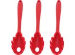 3 Pezzi Cucchiaio Di Spaghetti In Silicone Tutto In 1 Silicone Di Grado Alimentare Resistente Al Calore Spaghetti Cucchiaio Forchetta Utensili Da Cucina Rosso