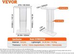 Supporto Per Podio In Acrilico, Design Ergonomico, Struttura In Acrilico Trasparente, Bianco