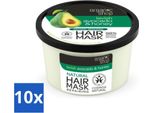 Organic Shop - Maschera Per Capelli All'avocado E Miele - Idratante E Lenitiva - 250 Ml - Confezione Risparmio - 10 Pezzi
