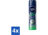 Nivea Men - Deodorante Spray - Sensazione Di Freschezza - 150 Ml - Confezione Risparmio - 4 Pezzi