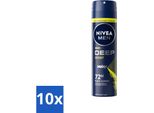 Nivea Men - Deodorante Spray - Deep Sport - 150 Ml - Confezione Risparmio - 10 Pezzi