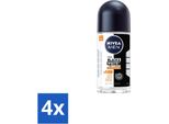 Nivea Men - Deodorante Roller - Black & White Ultimate Impact - 50 Ml - Vorteilspack - 4 StüCke