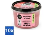 Organic Shop - Scrub Corpo Allo Zucchero Di Lampone Biologico - Rinfrescante Ed Esfoliante - 250 Ml - Confezione Risparmio - 10 Pezzi