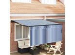 Vidaxl Tenda Da Sole Retrattile Blu E Bianca 300 X 250 Cm In Tessuto