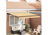 Vidaxl Tenda Da Sole Retrattile In Tessuto Giallo E Bianco 300X250 Cm