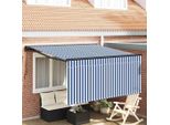 Vidaxl Tenda Da Sole Retrattile Blu E Antracite 350 X 250 Cm