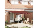 Vidaxl Tenda Da Sole Retrattile Arancione E Marrone 400 X 350 Cm In Tessuto
