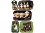 Etichetta Decorativa Con Foto Di Cuccioli Di Cane Ve=10X3 Fogli