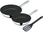Wmf Devil Bratpfannen-Set, 3-Teilig, 24 Cm + 28 Cm + Pfannenwender 3201001278