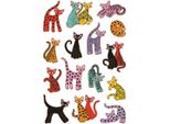 Etichette Decorative Gatti Astratti Pu=10X3 Fogli