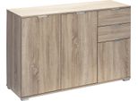 Casaria® Cassettiera Alba 2 Cassetti 3 Ante 107X74X35 Cm Mobile Comò Entrata Credenza Effetto Legno Mobiletto Ingresso