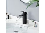 Rubinetto Bagno， Rubinetto Lavabo A Cascata， Rubinetto Lavabo Nero， Rubinetto Bagno Lavabo， Miscelatore Monocomando Acciaio Inox