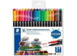 Penne A Doppia Punta In Fibra Duo Permanente Astuccio Per Ufficio Pu=6X36 Colori