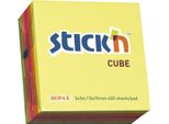Blocco Autoadesivo Stick'n Hopax, 76X76 Mm, Cubo, 5 Colori, 400 Foglietti