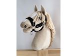 Cavezza Regolabile Per Cavallo Hobby Horse A3 Nera Con Pelo Nero