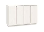 Syfax™ Credenza Bianca 120X35X80 Cm In Legno Massello Di Pino