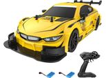 Fernbedienung Drift Auto 1/16 Fernbedienung Auto 2,4 GHz 4WD Fernbedienung Rennwagen Kinder Geschenk fuer Kinder Jungen Maedchen Reifen austauschbare 2 Batterie