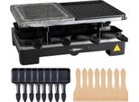 Set Da Raclette Per 8 Persone - Con Funzione Piastra Grill E Piastra In Pietra - Griglia Da Tavolo Incl. Padelle E Raschietto