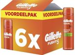 Gillette Fusion Gel Da Barba - Con Olio Di Mandorle - Per Pelli Sensibili - Confezione Risparmio 6 X 200 Ml