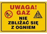 Attenzione! Gas, Non Avvicinarsi Al Fuoco Segnale 20 X 15 Cm Fn Pellicola Autoadesiva