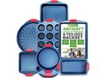 Set Di Teglie Da Forno Nutrichef Da 8 Pezzi - Set Di Teglie Da Forno Con Rivestimento Antiaderente - Per Dolci Come Set Di Teglie Per Torte E Muffin O Salati Come Teglie Per Pizza