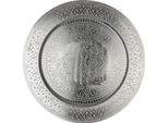 Vassoio Decorativo Orientale Boho Marrakech Vassoio Da Portata In Metallo 50 Cm | Vassoio Portacandele Manar In Argento Come Decorazione Da Tavolo Per Cucina E Soggiorno | Vassoio Da Colazione Vintage Rotondo Per Camera Da Letto