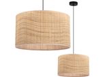 Lampada A Sospensione In Rattan Nero 1 Paralume Piatto In Rattan 35Cm