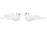Decorazioni Per L'albero Di Natale In Plastica Con Piume E Clip 11Cm Set Di 2 Bianco