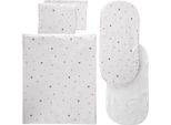 Lorelli Set Di Biancheria Da Letto Per Carrozzina 5 Pezzi Piumone 78 X 62, Cuscino 35 X 25, Lenzuolo Beige Bianco