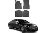 2013-2020 Mercedes Classe S W222 Tappetini In Gomma Nera 4 Pezzi