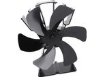 Ventilatore Per Stufa A 6 Pale Alimentato A Calore In Lega Di Alluminio Controllo Manuale Ventilatore Per Caminetto Da Tavolo Per Stufe A Legna Bruciatori A Legna A Pellet Nero