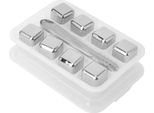 Cubetti Di Ghiaccio In Acciaio Inox Riutilizzabili Whisky Vino Pietre Di Raffreddamento Con Scatola Di Stoccaggio Di Ghiaccio Tong8Pcs