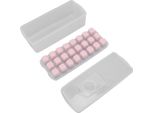 Vassoio Per Cubetti Di Ghiaccio Sicuro E Salutare, A Rilascio Facile, Impilabile, 24 Cubetti Multiuso Con Coperchio Per Ghiaccioli E Budini Rosa